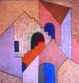 Háztetők, 1973, o, p, farost, 84x80 cm