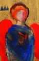 Piros szárnyú angyal, 2001, a, v, 13x9 cm