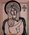 Mária Jézussal, 1974, t, papír, 14x12 cm