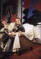 Kara kutyájával műtermében, Szentendre, 1994, 