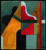 Szentendrei architektúra, 1974, tempera, papír, 18x14 cm