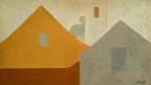 Város, 1976, o, p, farost, 70x128 cm