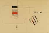 Város s. III., 1977, tollrajz, színes t, papír, 33x4