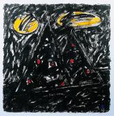 Éjszakai angyal (Matyó), 1998, a, m papír, 75x75 cm