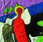 Városvédő angyal, 1998, a, m papír, 10x10 cm