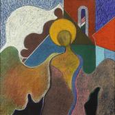 Őrangyal, 2003, a, p, farost, 75x75 cm