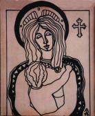 Mária Jézussal, 1974, t, papír, 14x12 cm Mária Jézussal, 1974, t, papír, 14x12 cm