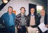 STOLTZ Dénesnél (balról: SÖRÖS Jenő, AKNAY János, Dr. S. NAGY János, DEIM Pál), Szentendre, 2001, 